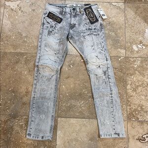 Distressed Gray Jeans
